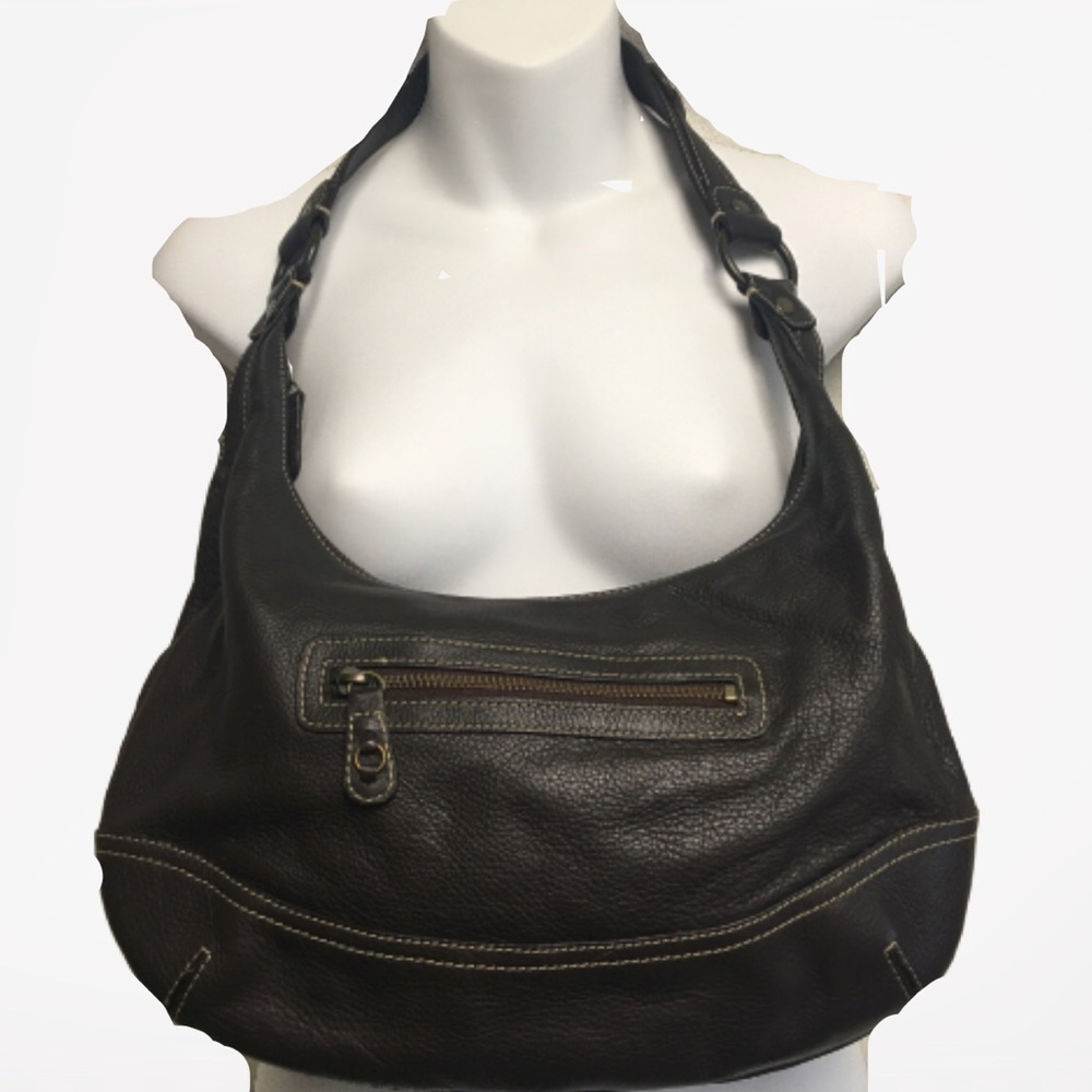 Eddie Bauer Brown Pebble Leather handbag purse